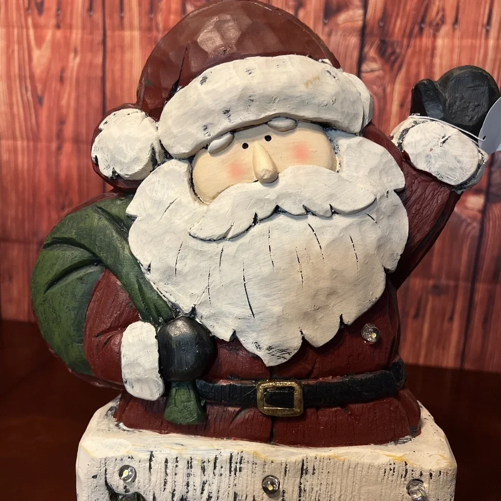 Christmas Decorations Resin Santa Entering Chimney 16